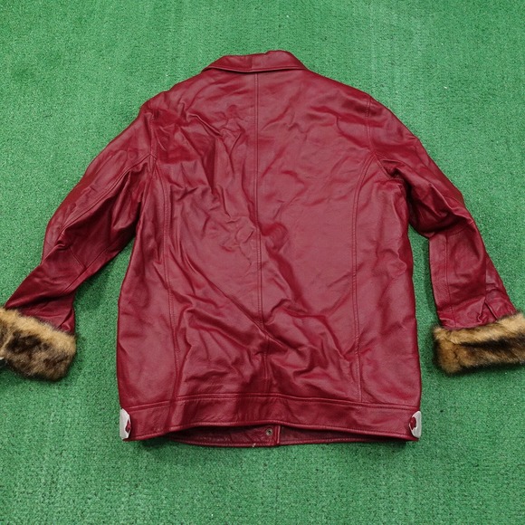 NWT TERRY LEWIS CLASSIC LUXURIES RED LEATHER COAT JACKET WOMENS SIZE M NEW! - Picture 7 of 11